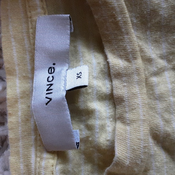VINCE Yellow and white striped tshirt - Picture 2 of 3